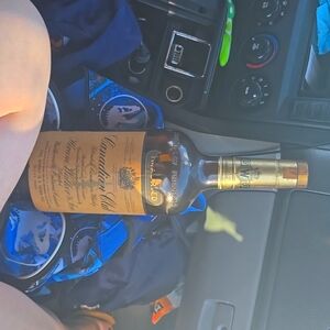 Canadian club whiskey bottle